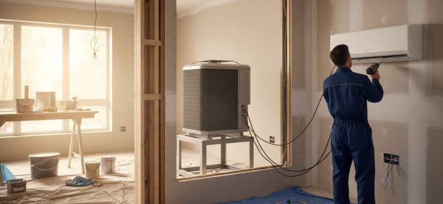 Які етапи включає встановлення кондиціонера у два етапи під час ремонту?