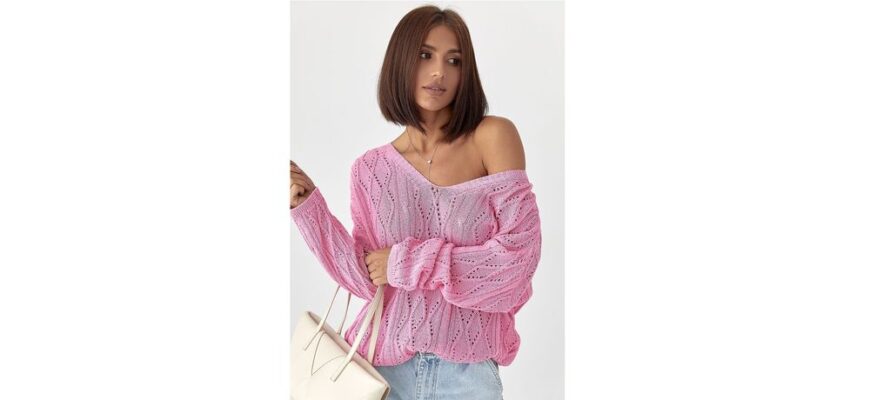 Ажурная кофта со шнуровкой на спине Lurex